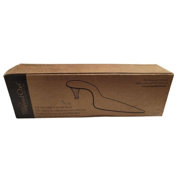 Pampered Chef Pink Zebra High Heel Cake Server #1171 with Magnetic Heel - NEW - Picture 1 of 7